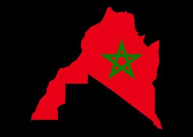 Morocco Map Flag