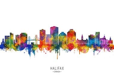 Halifax Skyline Watercolor