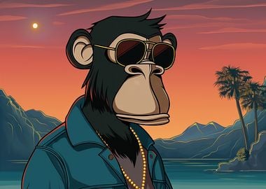 Cool Monkey in Sunglasses