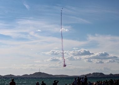 Air Show Smoke blue white red, french flag