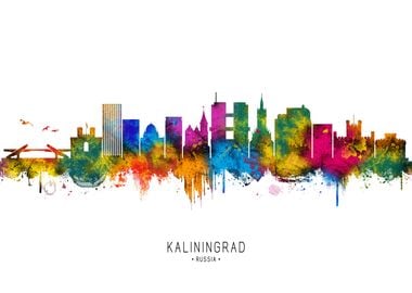 Kaliningrad Skyline Watercolor