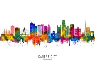 Kansas City Skyline Watercolor