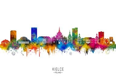 Kielce Skyline Watercolor