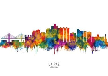 La Paz Skyline Watercolor