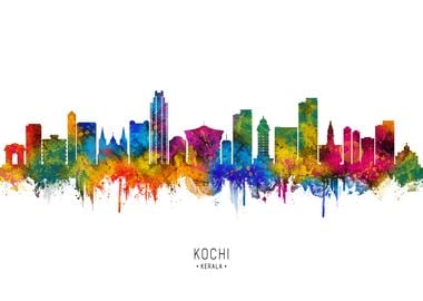 Kochi Skyline Watercolor