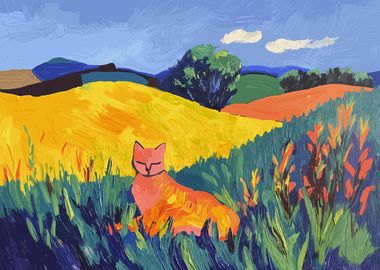 Orange Cat in a Field