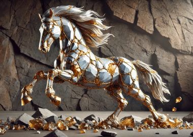 Crystal Horse Sculpture