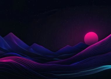 Neon Sunset Landscape