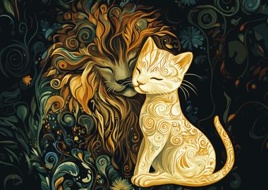 Floral Lion Love