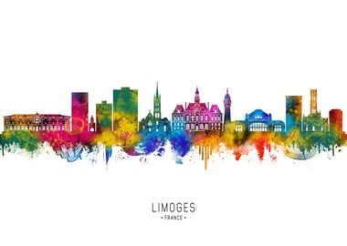 Limoges Skyline Watercolor