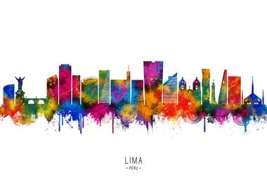 Lima Skyline Watercolor