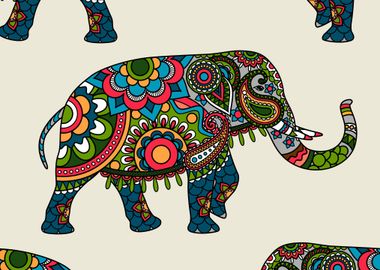 Elephant Pattern Ornamental