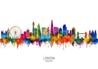 London Skyline Watercolor