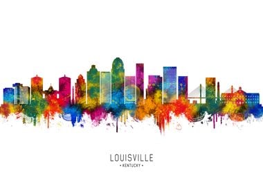 Louisville Skyline Watercolor