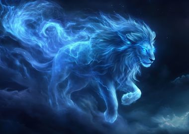 Blue Fire Lion