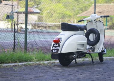 White Vespa Scooter