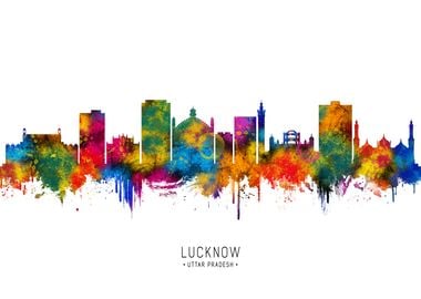 Lucknow Skyline Watercolor