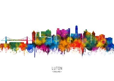 Luton Skyline Watercolor