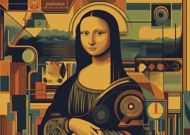 Mona Lisa in Geometric Art