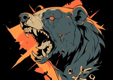 Angry Bear Illustration