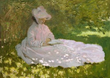 Woman Reading in a Garden