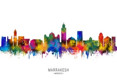 Marrakesh Skyline Watercolor