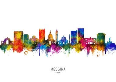 Messina Skyline Watercolor