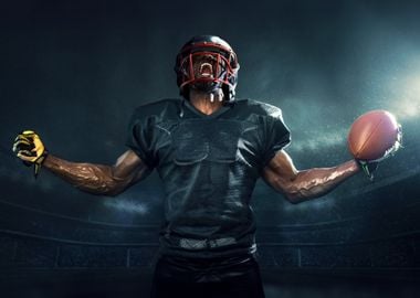 American Football Player Victory