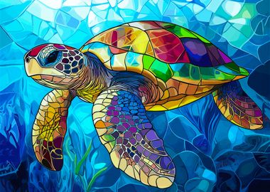 Colorful Sea Turtle