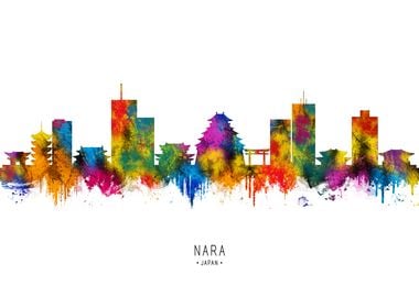 Nara Skyline Watercolor