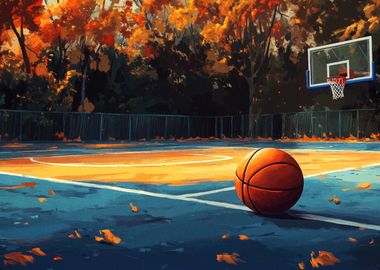 Basketball Court Autumn