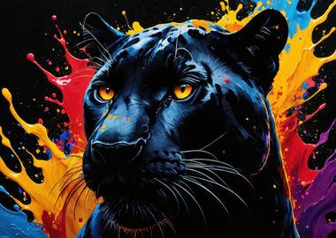 Black Panther in Color Splashes