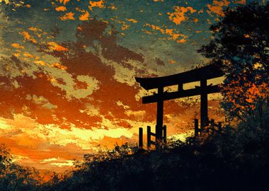 Japanese Gate Sunset