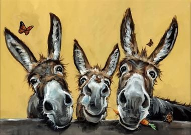 Three Donkeys Painting