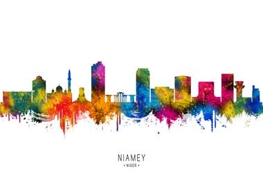 Niamey Skyline Watercolor