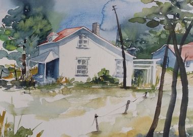 Watercolor House Painting