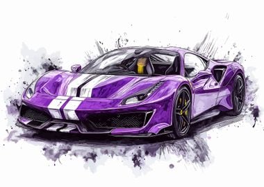 Purple Ferrari 488 Pista