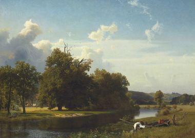 River Landscape with Boat