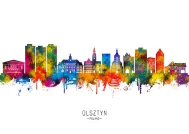 Olsztyn Skyline Watercolor