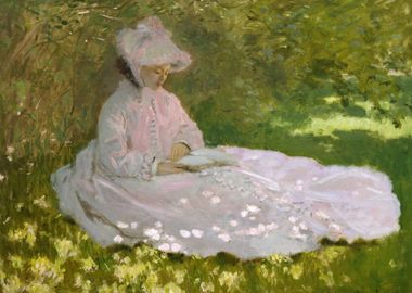 Woman Reading in a Garden