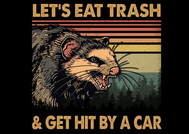 Opossum Eat Trash Vintage