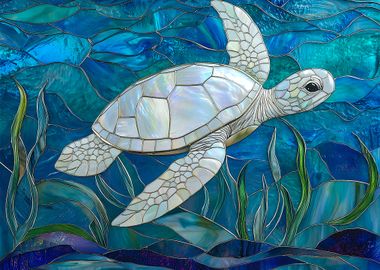 Stained Glass Sea Turtle