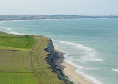 Coastal Cliffs and Beach in France 