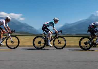 Cyclists Racing on Road