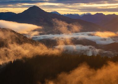 Foggy Mountain Sunrise