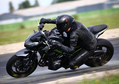 Motorcycle Rider on Track