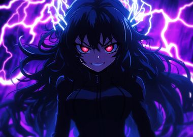 Anime Girl with Electric Power