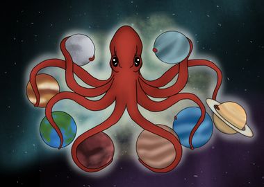 Octopus Holding Planets