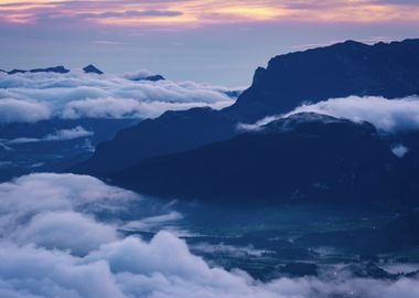 Mountaintop Cloudscape in the Alps of Tyrol