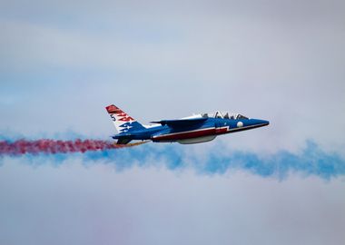 Jet Plane with Smoke Trails